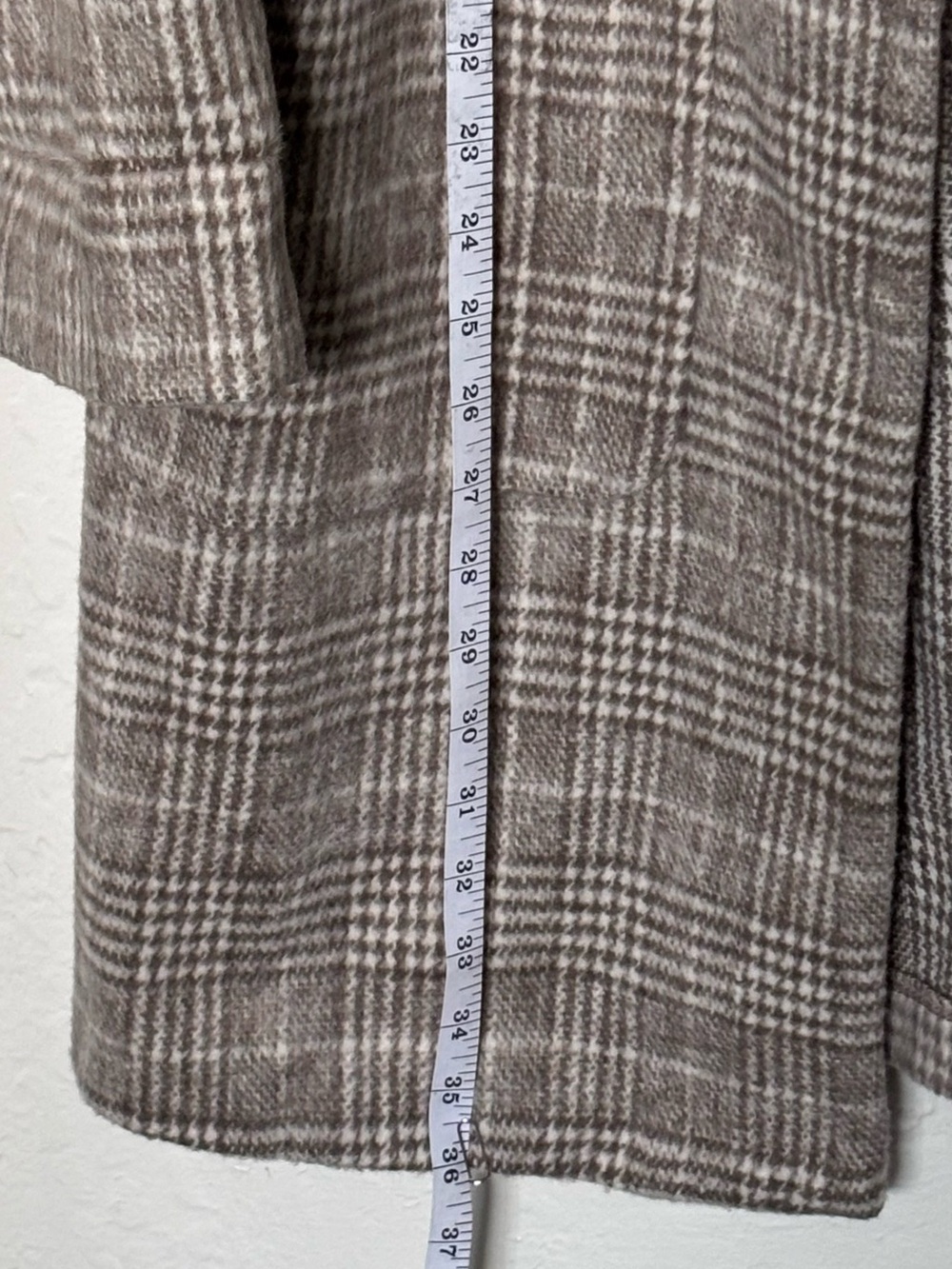 Shinestar Taupe Plaid Open-Front Trench Coat - Picture 4 of 7